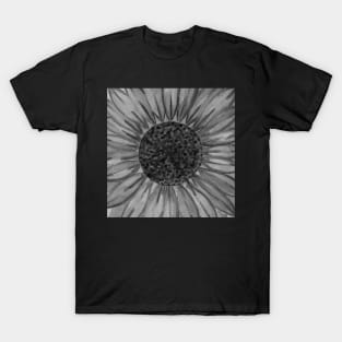 Black and white sunflower flower T-Shirt